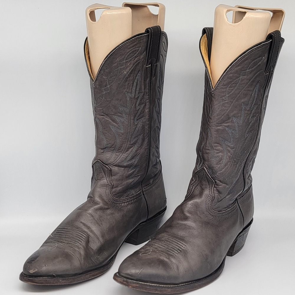 Nocona Vintage Gray Western Cowboy Boots Mens 11 D Soft Leather